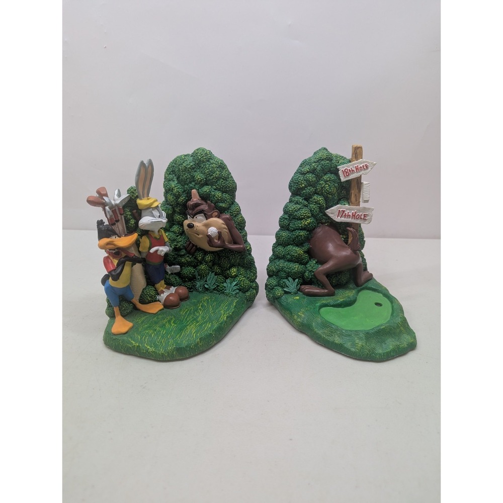 Looney Tunes Golf Bookends Figi graphics 1994 Taz, Bugs Bunny, Daffy Duck *READ!
